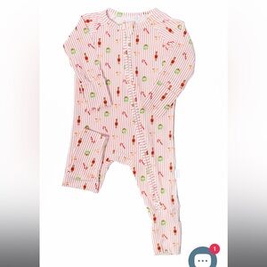 Uptown Baby Bamboo Christmas Holiday Nutcracker Print Stripe Convertible Pajamas